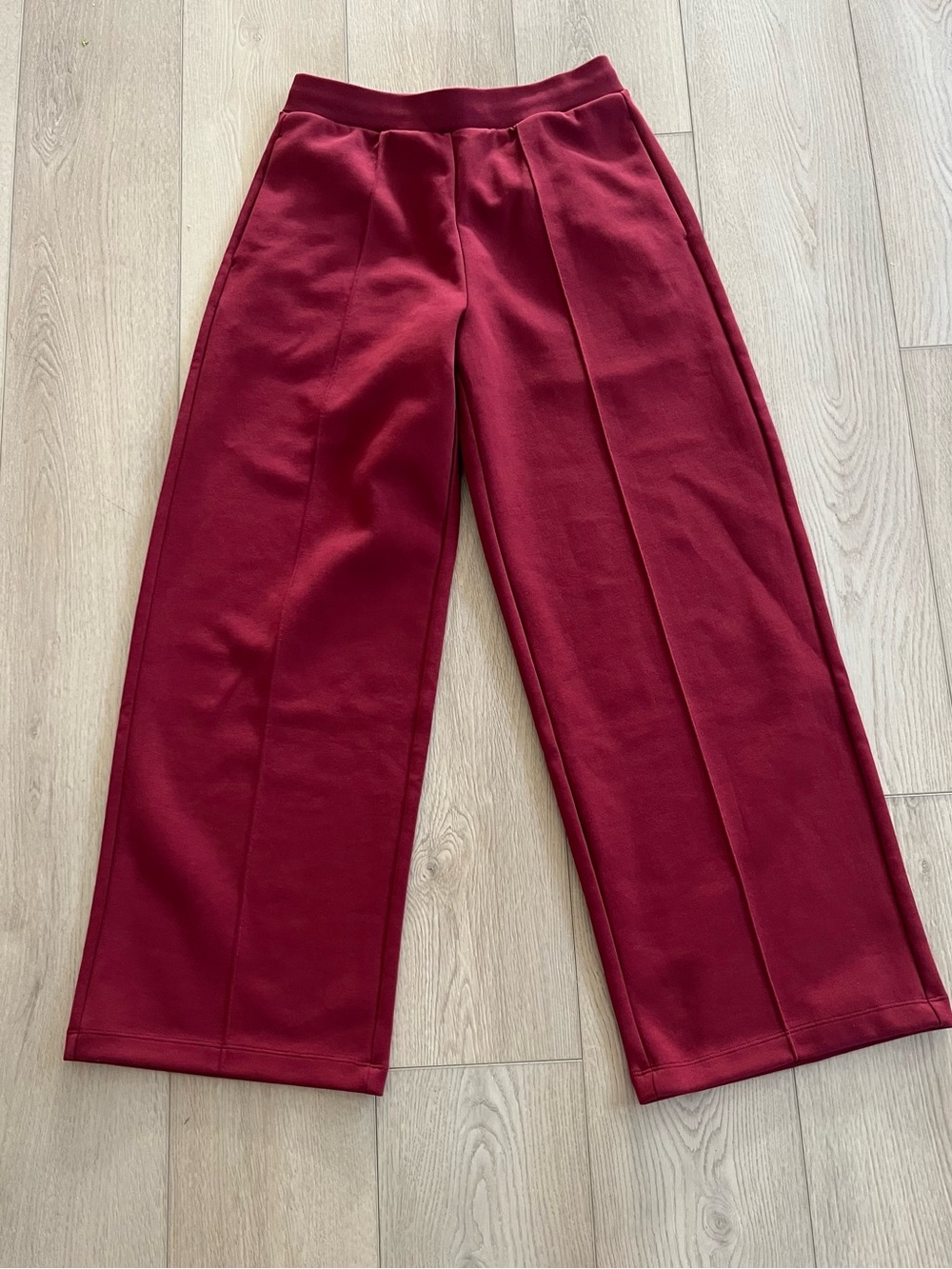 UNIQLO C Sweat Straight Pants Unisex Mens Womens M Waist 27-29 Red Burgundy